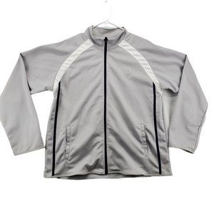 Starter Jacket Men's Full Zip High Neck Long Sleeve Pockets Gray Large